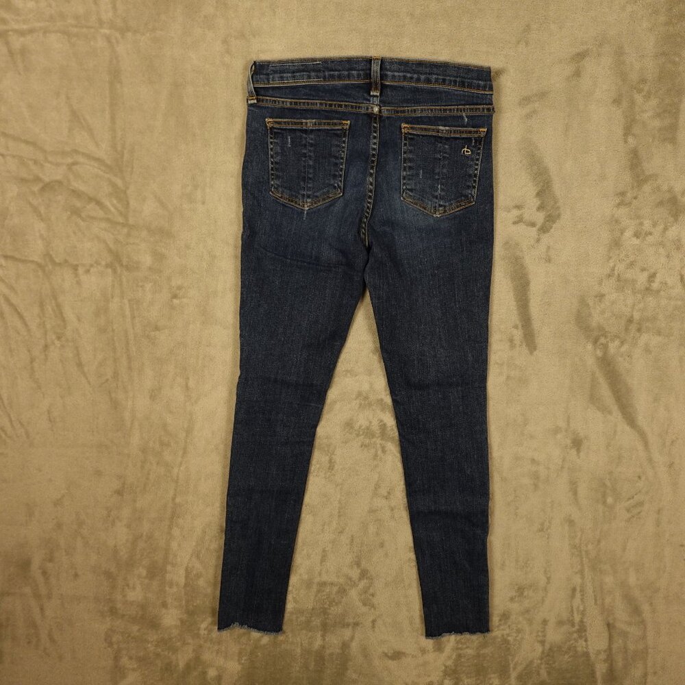 rag & bone Skinny Jeans Women’s 27 Blue Distressed Raw‎ Hem Designer Denim - Picture 11 of 15